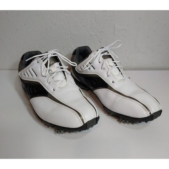 FootJoy Street 56478 Golf Cleats Golfing Shoes White Black Plastic Spikes Mens 9 - Picture 1 of 10